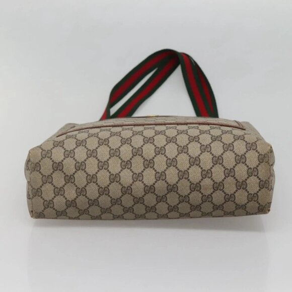 GUCCI GG Supreme Web Sherry Line Tote Bag PVC Beige - Picture 5 of 16